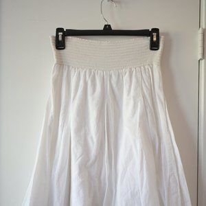 White Cotton A-line Skirt